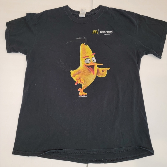 McDonald's Official Crew Angry Birds Movie Promotional T-Shirt 2016 Size Large - Picture 2 of 11